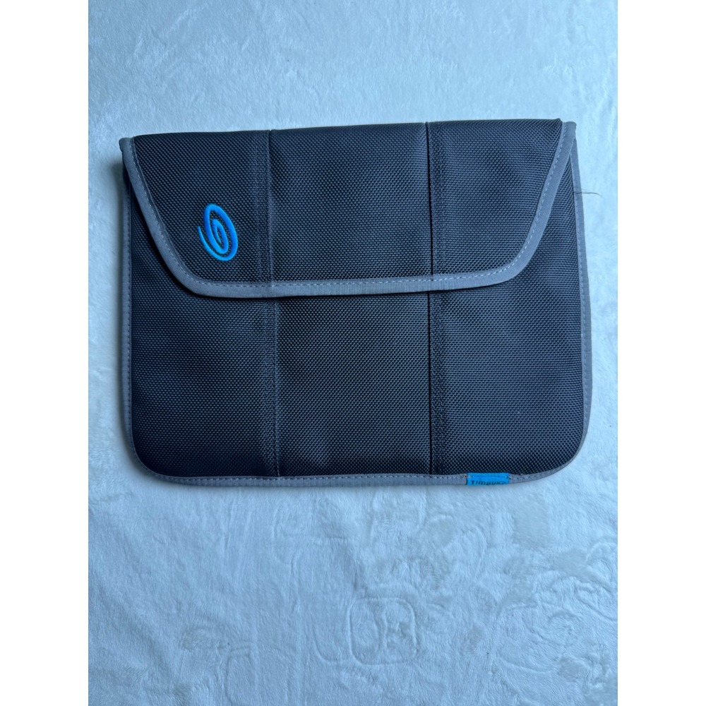 Timbuk2 Tablet Sleeve Case Grey Black Red Fleece Lined Hook and Loop Closure